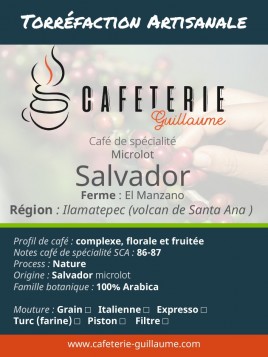 Café de spécialité Salvador -Ilamatepec-El Manzano-microlot