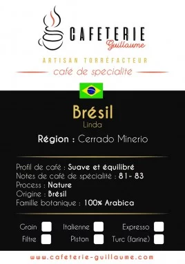 Café de spécialité Bresil Cerradocaféterie Guillaume%description_short|limit|%