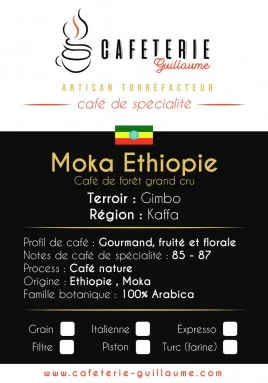 Café de spécialité Moka Ethiopie - Kaffa - GIMBO-Matapa-Michiti.caféterie Guillaume%description_short|limit|%