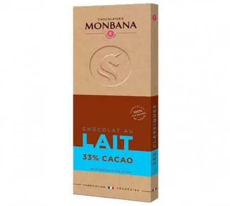 Tablette chocolat au Lait 33% de cacao 100gcaféterie Guillaume%description_short|limit|%