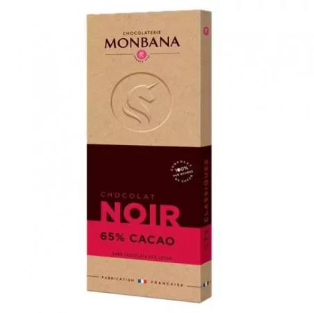 Tablette chocolat Noir 65% de cacao100gcaféterie Guillaume%description_short|limit|%