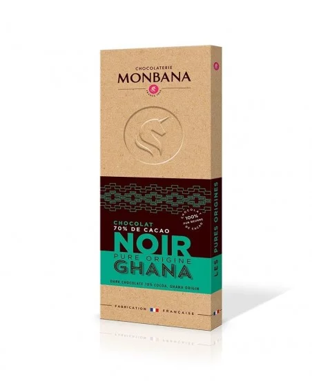 Tablette Chocolat Noir 70% de cacao Pure Origine GHANA  100gcaféterie Guillaume%description_short|limit|%