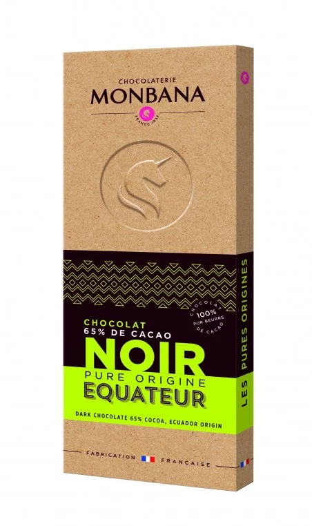 Tablette chocolat Noir 65% Pure Origine EQUATEUR  100g