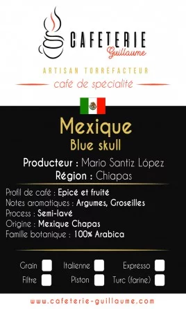 Café de spécialité Mexique région Chiapas - Blue skull