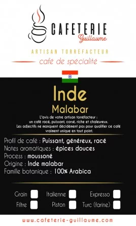 Café Malabar -inde -  moussoné Arabica