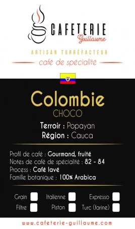 Café en grains Colombie - torréfaction artisanale Aurillac