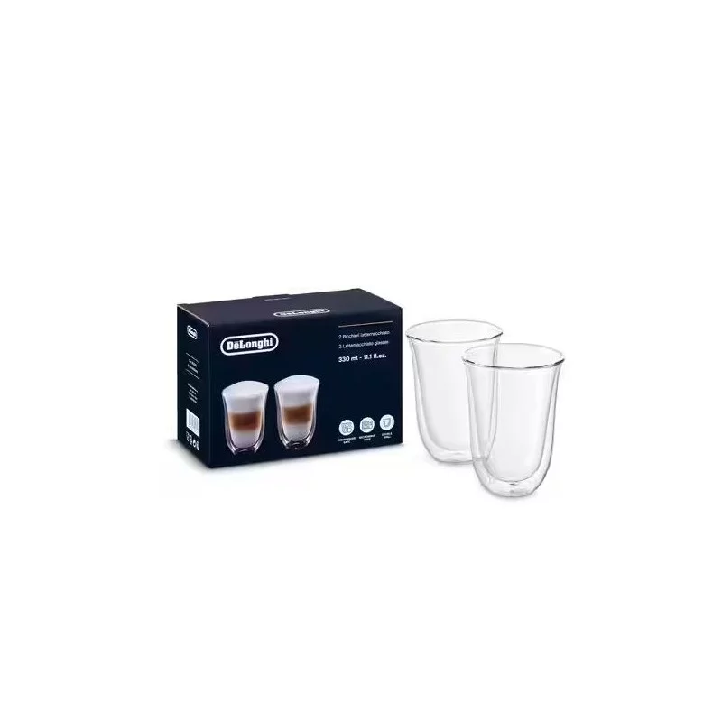 Lot de 2 tasses latte macchiato 220 ml De’Longhi – double paroi Lot de 2 tasses latte macchiato 220 ml De’Longhi – double paroi
