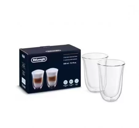 Lot de 2 tasses latte macchiato 220 ml De’Longhi – double paroi
