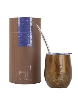 Coffret à maté avec mug double paille et brossette